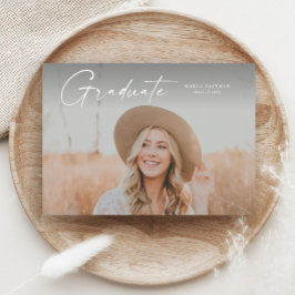 Invitación Graduación de fotos de graduados de escritura mode