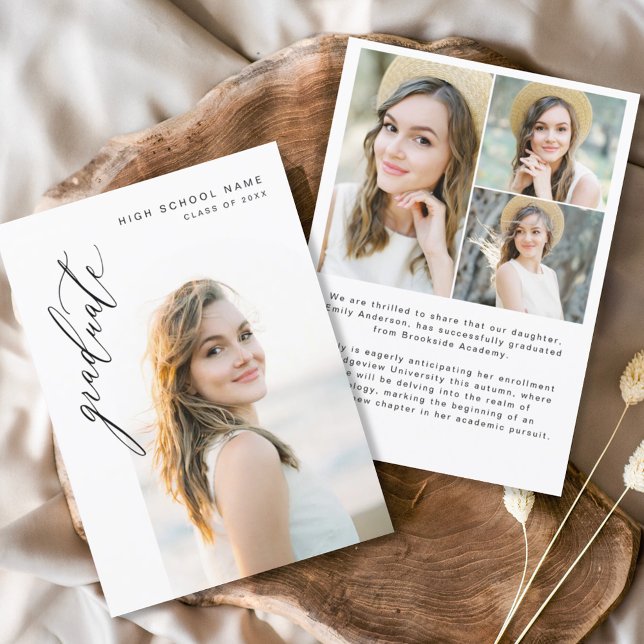 Invitación Graduación de fotos de graduados de escritura mode (Subido por el creador)