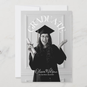 Invitación Graduación de fotos de graduados de escritura mode