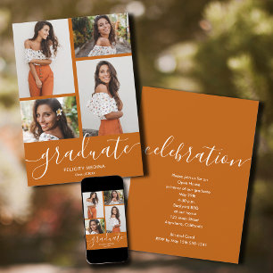 Invitación Graduación de fotos de guión moderno 4