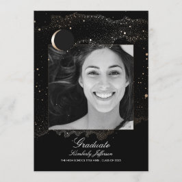 Invitación Graduación de fotos de la luna creciente y la noch