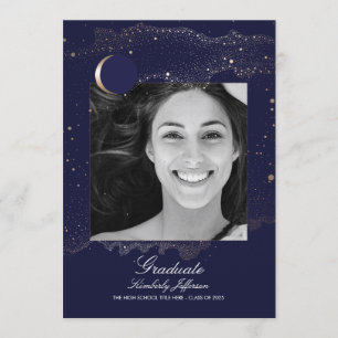 Invitación Graduación de fotos de la luna creciente y la noch