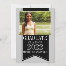 Invitación Graduación de fotos de los colores de la escuela n