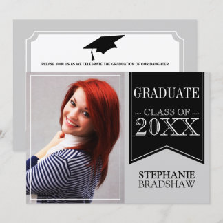 Invitación Graduación de fotos de los colores de la escuela n