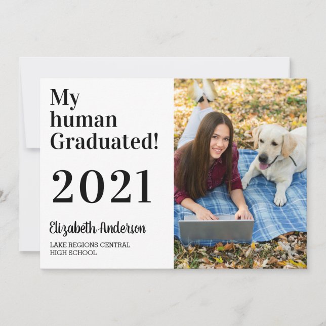Invitación Graduación de fotos de mi perro gracioso 2021 grad (Anverso)