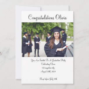 Invitación GRADUACIÓN DE FOTOS DE personalizados 2024