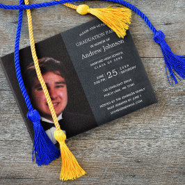 Invitación Graduación de fotos de pizarra negra