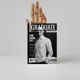 Invitación Graduación de fotos de revistas de color blanco ne