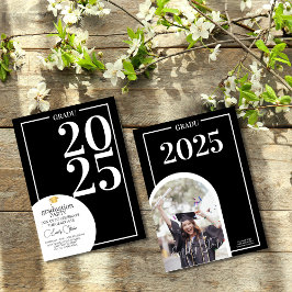 Invitación graduación de fotos en blanco y negro de moda Invi