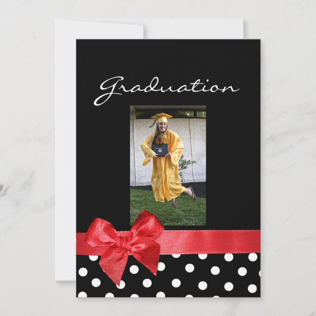 Invitación Graduación de fotos en blanco y negro y en arco ro (Anverso)