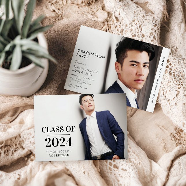 Invitación Graduación de fotos moderna de moda (Subido por el creador)