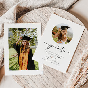 Invitación Graduación de fotos simple y moderna