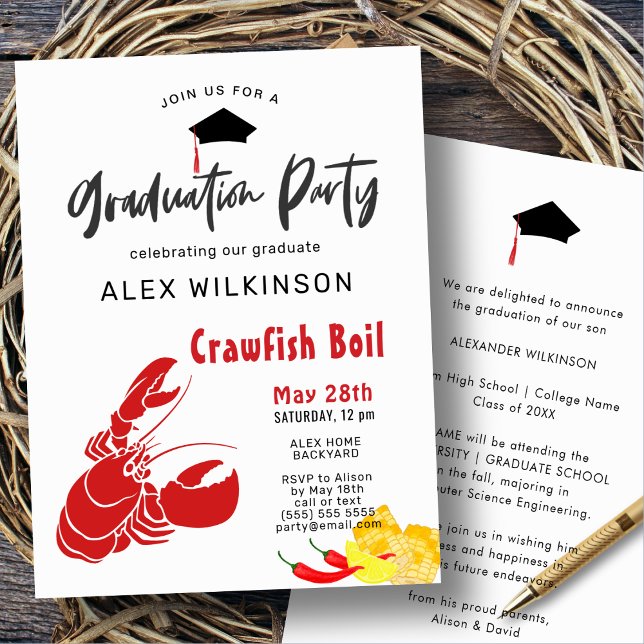 Invitación Graduación de Graduación de BBQ de Langostinos Boi (Subido por el creador)