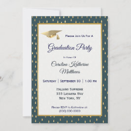 Invitación Graduación de gris pizarra de las gotitas de lluvi