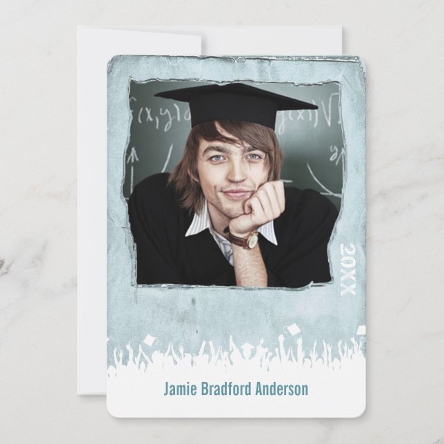 Invitación Graduación de Grunge con estilo Poster con problem (Anverso)