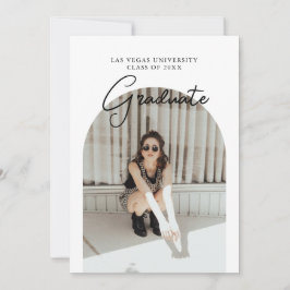 Invitación Graduación de guión Fiesta de foto de dos lados en