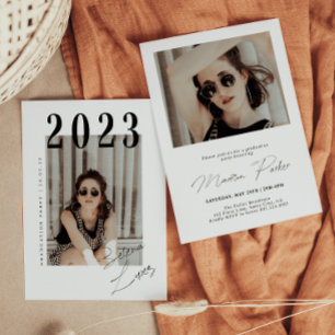 Invitación Graduación de guión Fiesta de foto de dos lados en