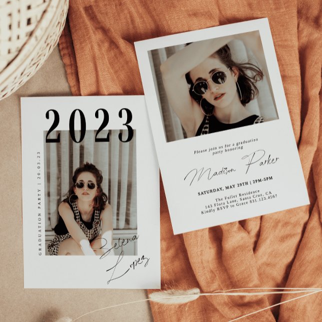 Invitación Graduación de guión Fiesta de foto de dos lados en (Subido por el creador)