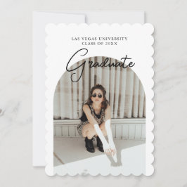 Invitación Graduación de guión Fiesta de foto de dos lados en