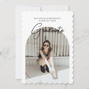 Invitación Graduación de guión Fiesta de foto de dos lados en