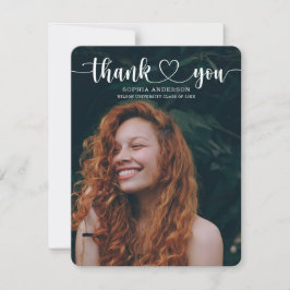 Invitación Graduación de guiones de corazón Gracias Cartas