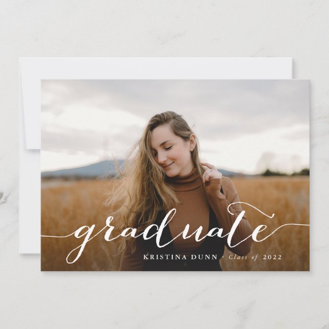 Invitación Graduación de guiones Fiesta de fotografías de dos (Anverso)