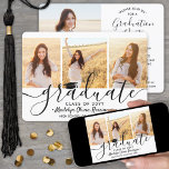 Invitación Graduación de guiones modernos y sencillos de 4 Co<br><div class="desc">Comparte la alegría de una graduación de secundaria o universitaria e invita a la familia y amigos a celebrar con estas invitaciones en blanco y negro del collage de fotos de personalizado 4. Todas las imágenes y la redacción son simples de personalizar. (IMAGEN PLACEMENT TIP: Una manera fácil de centrar...</div>