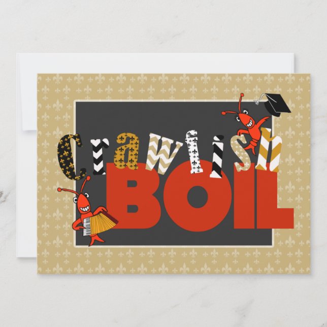 Invitación Graduación de hierba de langosta Fleur de Lis (Anverso)