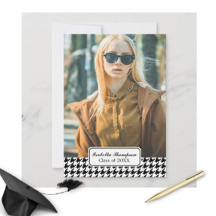 Invitación Graduación de Houndstoth de moda Clase fotográfica