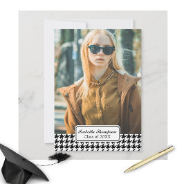 Invitación Graduación de Houndstoth de moda Clase fotográfica