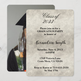 Invitación Graduación de humo blanco gris de tu foto