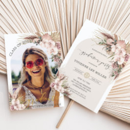 Invitación Graduación de imágenes de arco floral de orquídeas