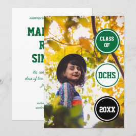 Invitación Graduación de imágenes de círculos verdes