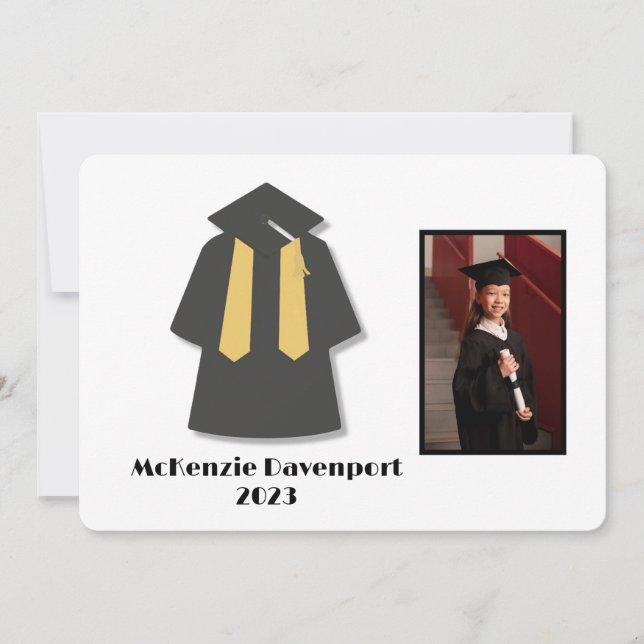 Invitación Graduación de jardín de infancia Añadir foto (Anverso)