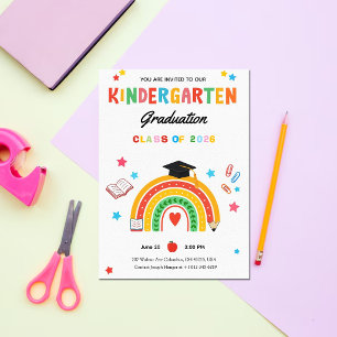 Invitación Graduación de jardín de infancia del arcoíris colo