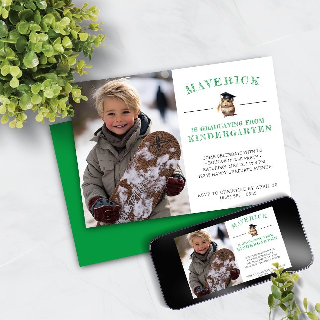 Invitación Graduación de jardines de infancia de Cute Hamster (Subido por el creador)