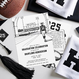 Invitación Graduación de Jugador de Fútbol Americano que Ingr