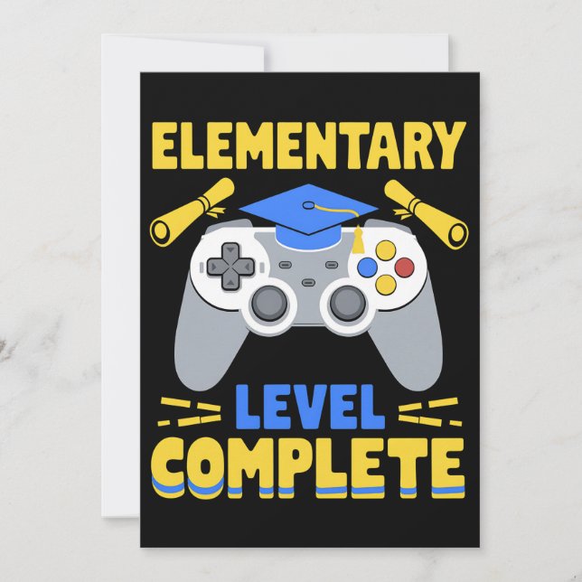 Invitación Graduación de jugador de juegos completa de nivel  (Anverso)