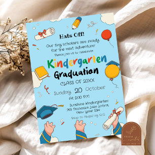 Invitación Graduación de Kinder Hats Off