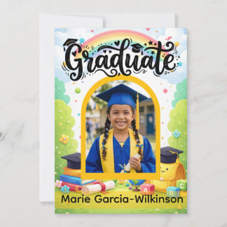 Invitación Graduación de Kinder Rainbow
