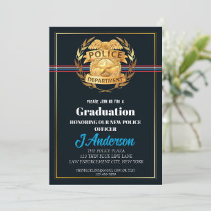 Invitación Graduación de la Academia de Policía con Escudo de