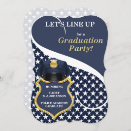 Invitación Graduación de la Academia de Policía en azul marin