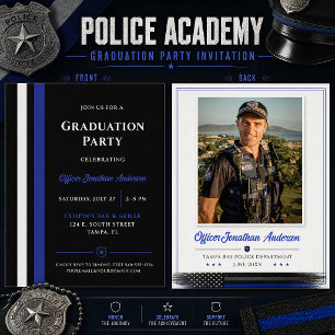 Invitación Graduación de la Academia de Policía Línea Azul De