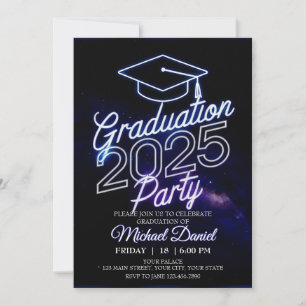 Invitación Graduación de la cena cósmica editable Galaxy Myst