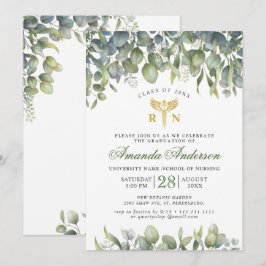 Invitación Graduación de la Escuela de Enfermería con Acuarel
