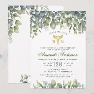 Invitación Graduación de la Escuela de Enfermería con Acuarel