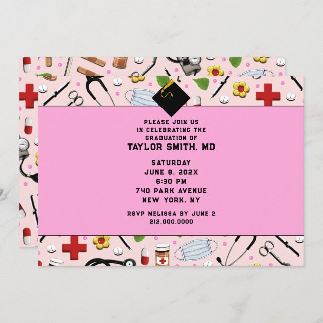 Invitación Graduación de la Escuela de Enfermería de Enfermer (Anverso / Reverso)