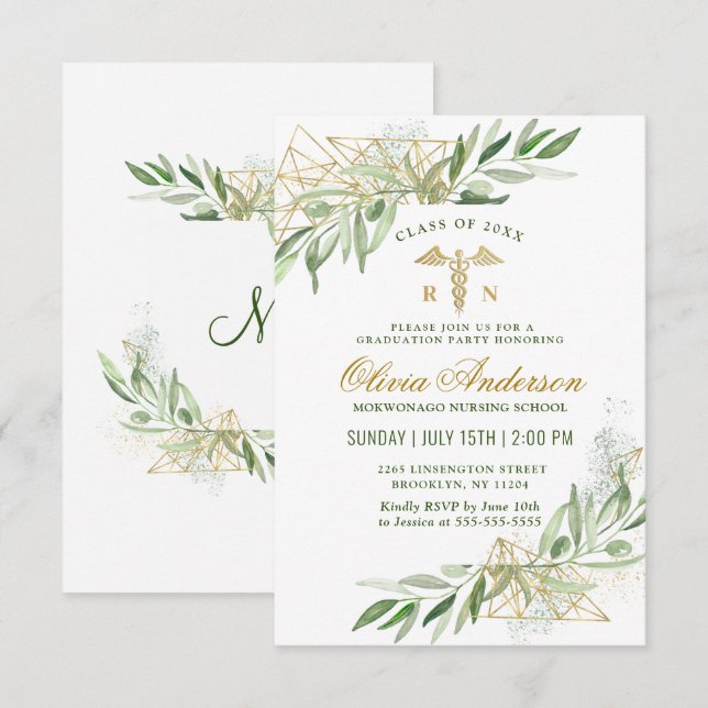 Invitación Graduación de la Escuela de Enfermería de Rama de  (Anverso / Reverso)