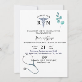 Invitación Graduación de la escuela de enfermería vegetación 