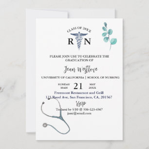 Invitación Graduación de la escuela de enfermería vegetación 
